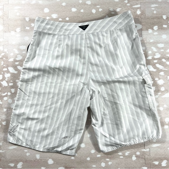 O’Neill Men's Striped Hybrid Swim Board Shorts Gray and White Size 32 - Picture 3 of 6